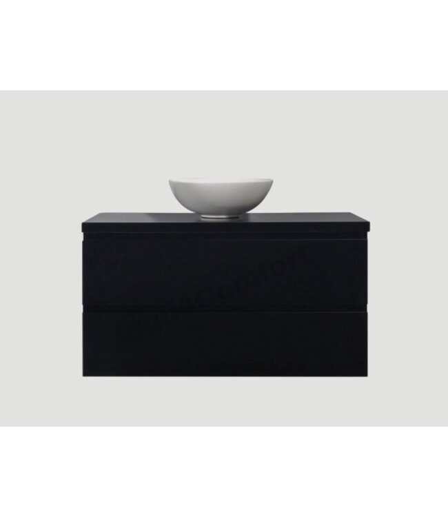 Badkamermeubel Sally met Topblad Mat Zwart 100x45x50cm