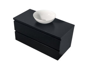Badkamermeubel Sally met Topblad Mat Zwart 100x45x50cm