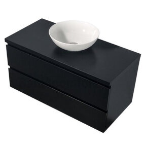 Badkamermeubel Sally met Topblad Mat Zwart 100x45x50cm