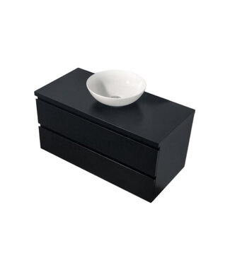 ALONI Badkamermeubel Sally met Topblad Mat Zwart 100x45x50cm