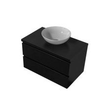 Badkamermeubel Sally met Topblad Mat Zwart 80x45x50cm