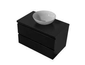 Badkamermeubel Sally met Topblad Mat Zwart 80x45x50cm