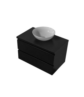 ALONI Badkamermeubel Sally met Topblad Mat Zwart 80x45x50cm