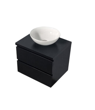 ALONI Badkamermeubel Sally met Topblad Mat Zwart 60x45x50cm