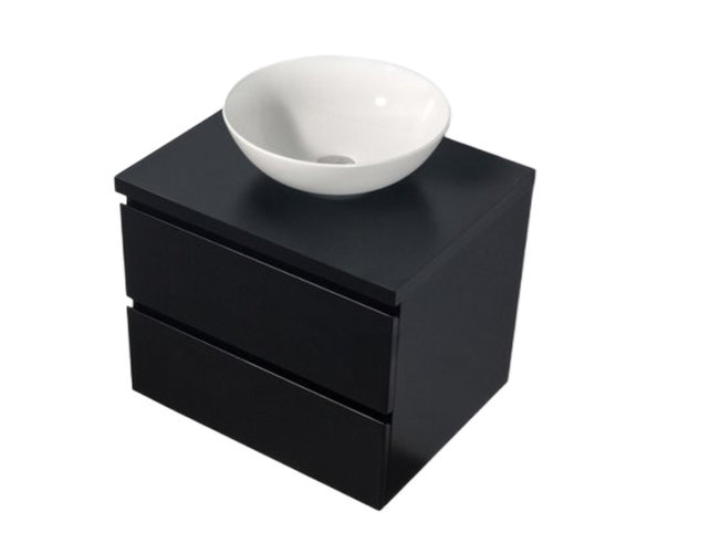 Badkamermeubel Sally met Topblad Mat Zwart 60x45x50cm