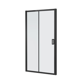 Douchedeur Toscane Nisdeur Schuifdeur 120x200cm Antikalk Helder Glas Mat Zwart Profiel 6mm Veiligheidsglas Easy Clean