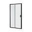 Douchedeur Toscane Nisdeur Schuifdeur 120x200cm Antikalk Helder Glas Mat Zwart Profiel 6mm Veiligheidsglas Easy Clean