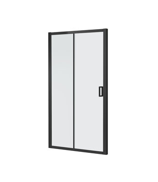 FABRIECIO Douchedeur Toscane Nisdeur Schuifdeur 110x200cm Antikalk Helder Glas Mat Zwart Profiel 6mm Veiligheidsglas Easy Clean