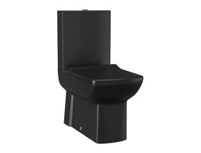 Staand Toilet Creavit Lara Zwart Mat met Bidet duoblok incl. softclose toiletbril aansluiting OA en PK