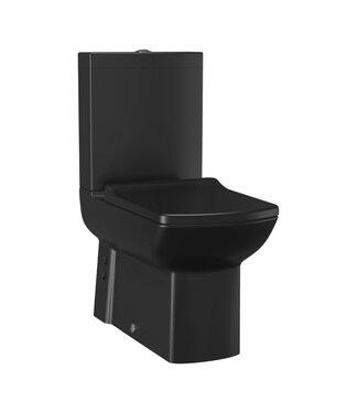 CREAVIT Staand Toilet Creavit Lara Zwart Mat met Bidet duoblok incl. softclose toiletbril aansluiting OA en PK