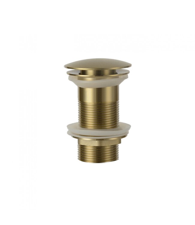 Design Afvoerplug Clickwaste Geborsteld Goud 7,5 cm Marsaille zonder overloop