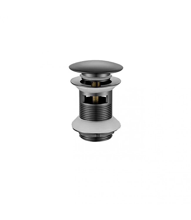 Design Afvoerplug Clickwaste met overloop Geborsteld Goud 7,5 cm Marsaille