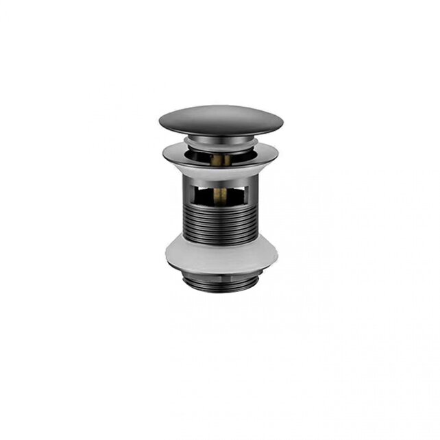 Design Afvoerplug Clickwaste met overloop Mat Zwart 7,5 cm Marsaille