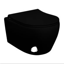 Creavit Aloni Randloos Hangtoilet met Bidet Mat Zwart incl. toiletbril Softclose