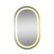 Badkamerspiegel Ovaal Dortmund 50x80cm Led-verlichting 3 kleuren Touch bediening incl. spiegelverwarming