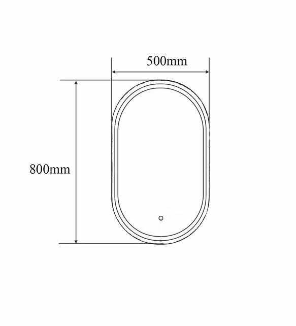 Badkamerspiegel Ovaal Dortmund Goud 50x80cm Led-verlichting 3 kleuren Touch bediening incl. verwarming