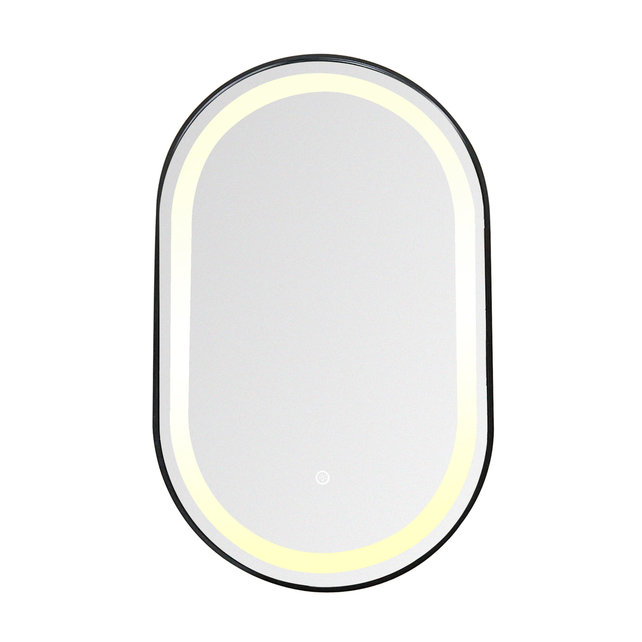 Badkamerspiegel Ovaal Dortmund Goud 50x80cm Led-verlichting 3 kleuren Touch bediening incl. verwarming