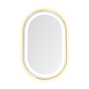 Badkamerspiegel Ovaal Dortmund Goud 50x100cm Led-verlichting 3 kleuren Touch bediening incl. verwarming