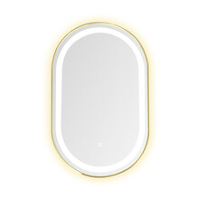 Badkamerspiegel Ovaal Dortmund Goud 50x100cm Led-verlichting 3 kleuren Touch bediening incl. verwarming