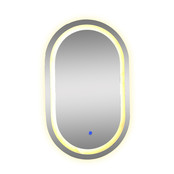 Badkamerspiegel Ovaal Dortmund Zwart 50x100cm Led-verlichting 3 kleuren Touch bediening incl. verwarming