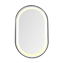 Badkamerspiegel Ovaal Dortmund Zwart 50x100cm Led-verlichting 3 kleuren Touch bediening incl. verwarming