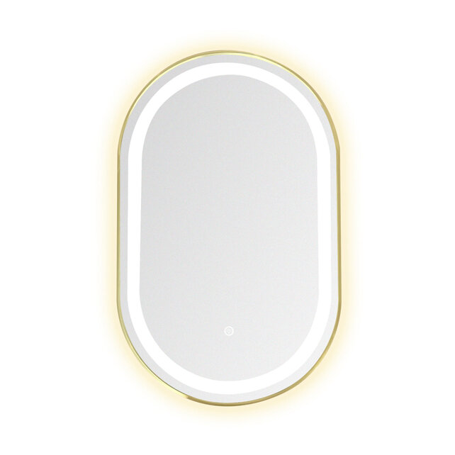 Badkamerspiegel Ovaal Dortmund 50x100cm Led-verlichting 3 kleuren Touch bediening incl. verwarming