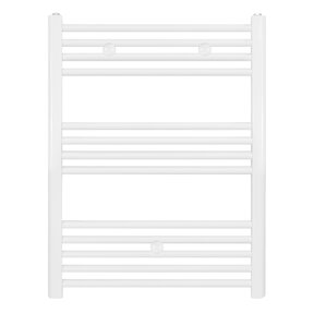 Handdoekradiator Wit Belrad Links - Rechts 80x50 cm 352 Watt Link/Rechts aansluiting