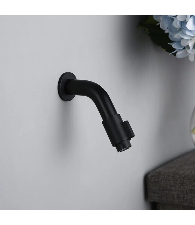 Fonteinkraan Inbouw Zwart Mat Donna 2.0. korte uitloop Messing