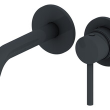 Wastafelkraan inbouw Largo Mat Zwart 20cm uitloop Messing