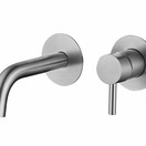Wastafelkraan inbouw Largo RVS 304 20cm uitloop Messing