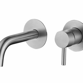 Wastafelkraan inbouw Largo RVS 304 20cm uitloop Messing