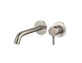 Wastafelkraan inbouw Largo Gunmetal 20cm uitloop Messing