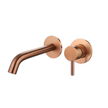Wastafelkraan inbouw Largo Geborsteld Brons 20cm uitloop Messing
