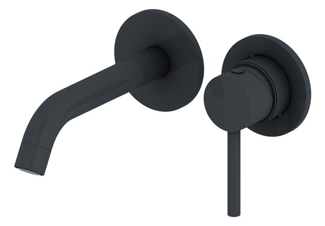 Wastafelkraan inbouw Largo Chroom 20cm uitloop Messing