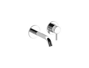 Wastafelkraan inbouw Largo Chroom 20cm uitloop Messing