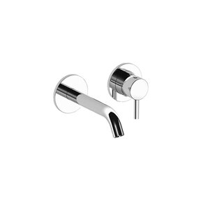 Wastafelkraan inbouw Largo Chroom 20cm uitloop Messing