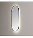SANI-SUPPLY Badkamerspiegel Ovaal Lana Zwart 90x45x3cm Anti-condens LED-verlichting 3-kleuren dimbaar touch sensor