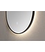 SANI-SUPPLY Badkamerspiegel Ovaal Lana Zwart 90x45x3cm Anti-condens LED-verlichting 3-kleuren dimbaar touch sensor