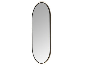 Badkamerspiegel Ovaal Lana Zwart 90x45x3cm Anti-condens LED-verlichting 3-kleuren dimbaar touch sensor