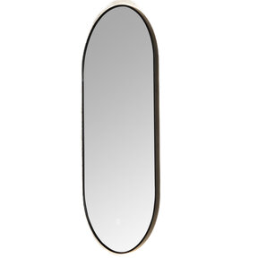 Badkamerspiegel Ovaal Lana Zwart 90x45x3cm Anti-condens LED-verlichting 3-kleuren dimbaar touch sensor