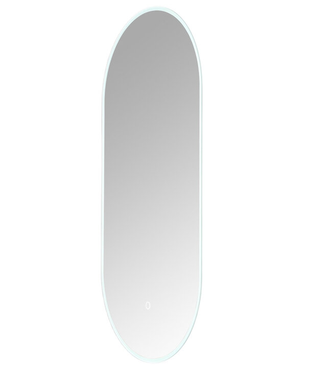 SANI-SUPPLY Badkamerspiegel Ovaal Lana Zwart 90x45x3cm Anti-condens LED-verlichting 3-kleuren dimbaar touch sensor