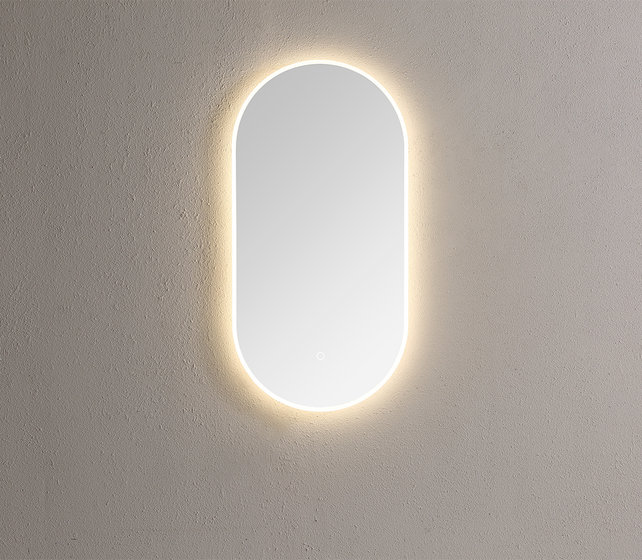 Badkamerspiegel Ovaal Lana 90x45x3cm Anti-condens LED-verlichting 3-kleuren dimbaar touch sensor
