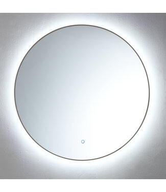 SANI-SUPPLY Badkamerspiegel Rond Lara Gunmetal 80cm Touch schakelaar led-verlichting dimbaar 3 kleuren