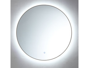 Badkamerspiegel Rond Lara Gunmetal 100cm Anti-condens Touch schakelaar led-verlichting dimbaar 3 kleuren