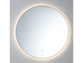 Badkamerspiegel Rond Lara Brons 80cm Touch schakelaar led-verlichting dimbaar 3 kleuren