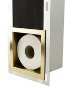 Inbouw Reserve toiletrolhouder Goud Geborsteld - RVS 66x14x12 cm Inbouw Reserve toiletrolhouder Goud Geborsteld - RVS 66x14x12 cm
