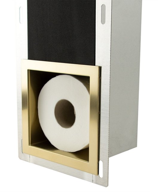 Inbouw Reserve toiletrolhouder Gun Metal - RVS 66x14x12 cm