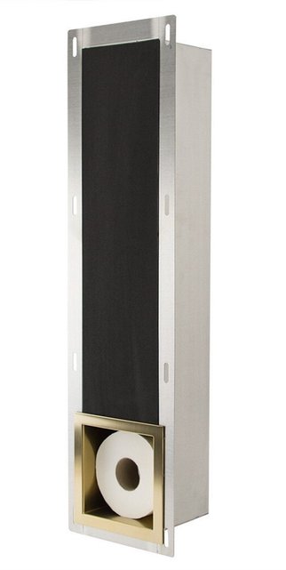 Inbouw Reserve toiletrolhouder Gun Metal - RVS 66x14x12 cm