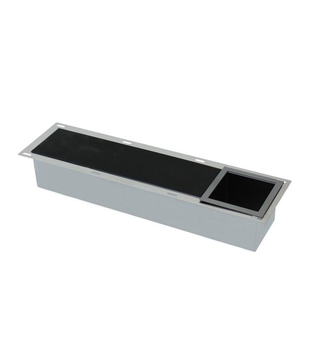 Inbouw Reserve toiletrolhouder Gun Metal - RVS 66x14x12 cm