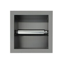 Inbouw Toiletrolhouder Gunmetal 13,5x13x9 cm zonder klep RVS
